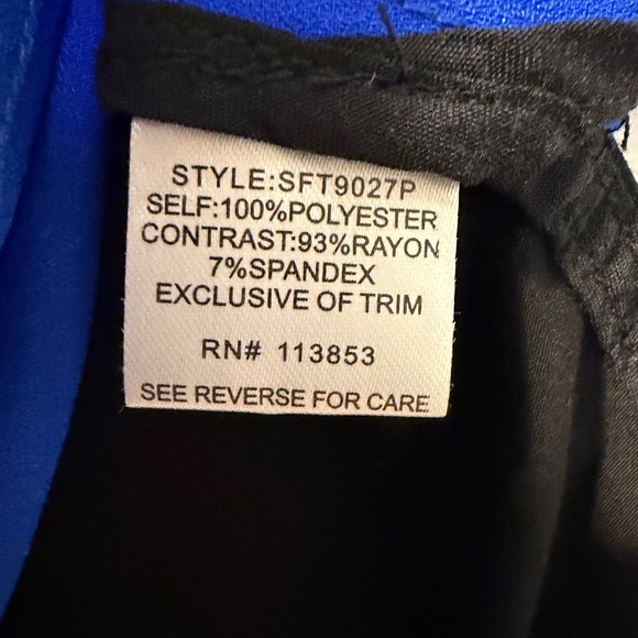 Truly Poppy Willard Lace Overlay Blouse Cobalt Blue Black Womens 1X Stitch Fix - Picture 9 of 11